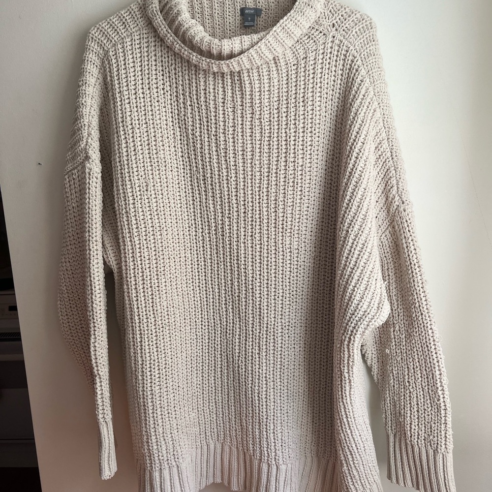 AERIE Cozy Cream Knit Turtleneck Sweater